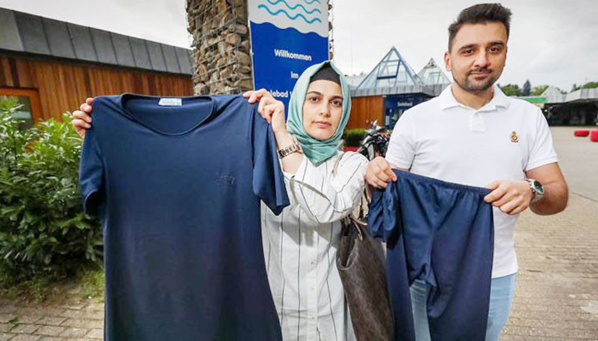 Haşema giydiği için havuzdan çıkarıldı