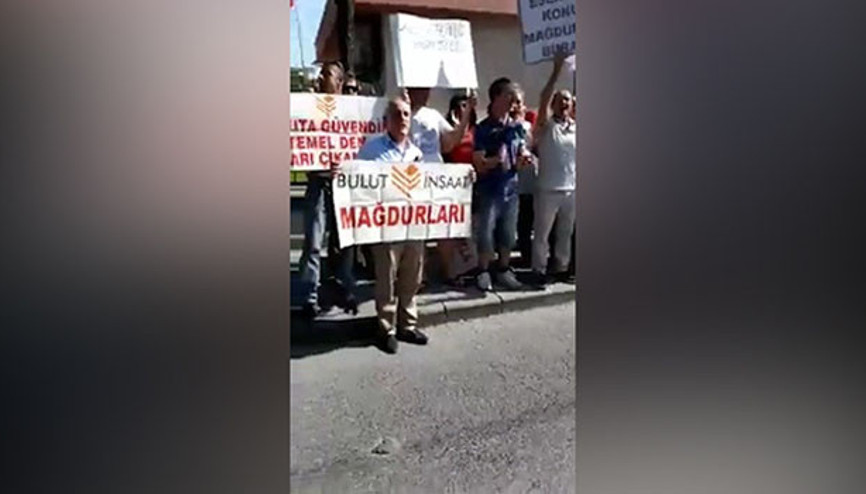 Bulut İnşaat mağdurları eylem yaptı