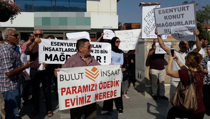 Bulut İnşaat mağdurları eylem yaptı