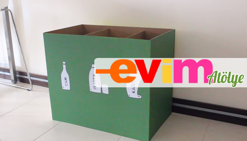 Geri dönüşüm için üçlü çöp kutusu yapıyoruz | Evim Geri dönüşüm için üçlü çöp kutusu yapıyoruz | Evim