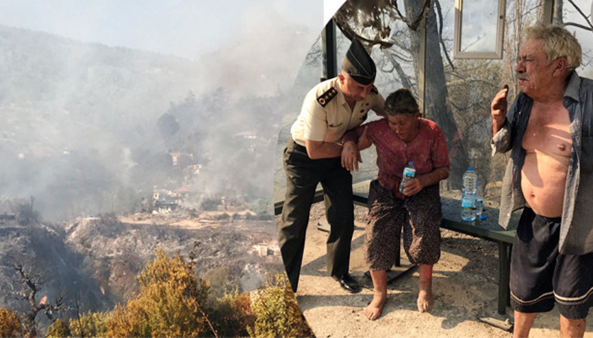 Orman yangını... Göz gözü görmüyor, evler boşaltılıyor... Yaralılar var...