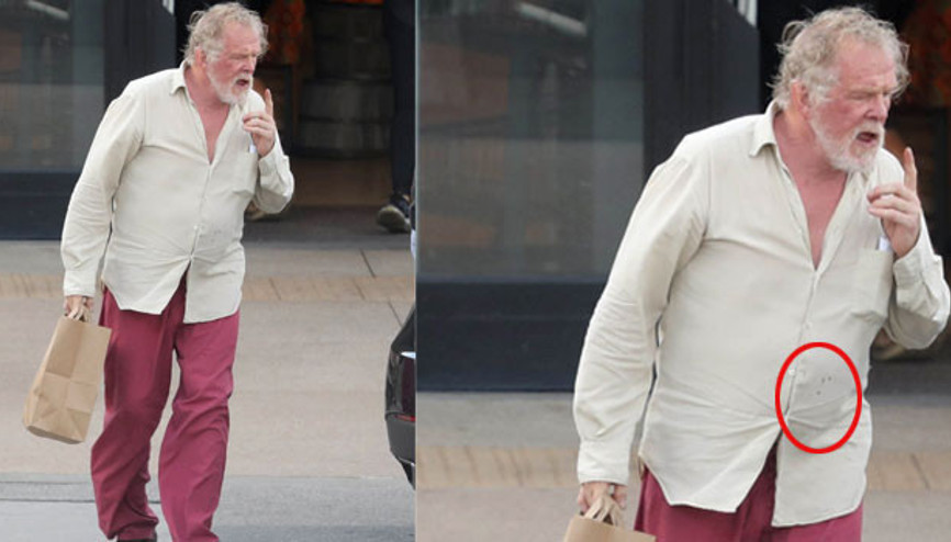 Gömlek lekeli, saçlar darmadağın