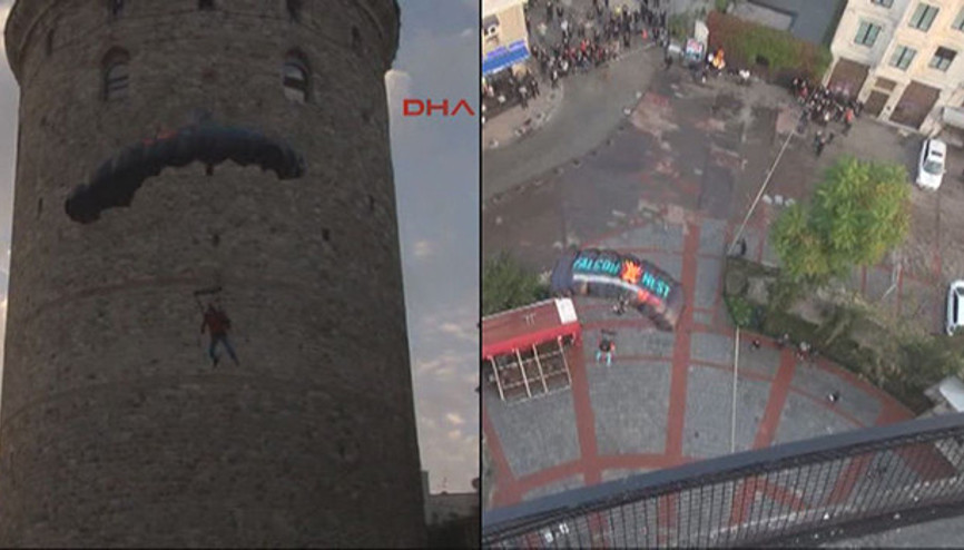 Galata Kulesinden atladı