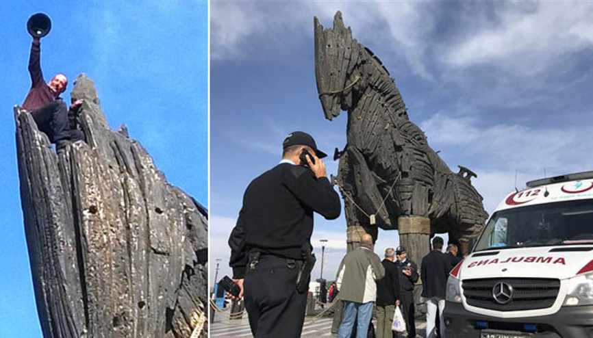 Truva Atından düştü, feci şekilde can verdi