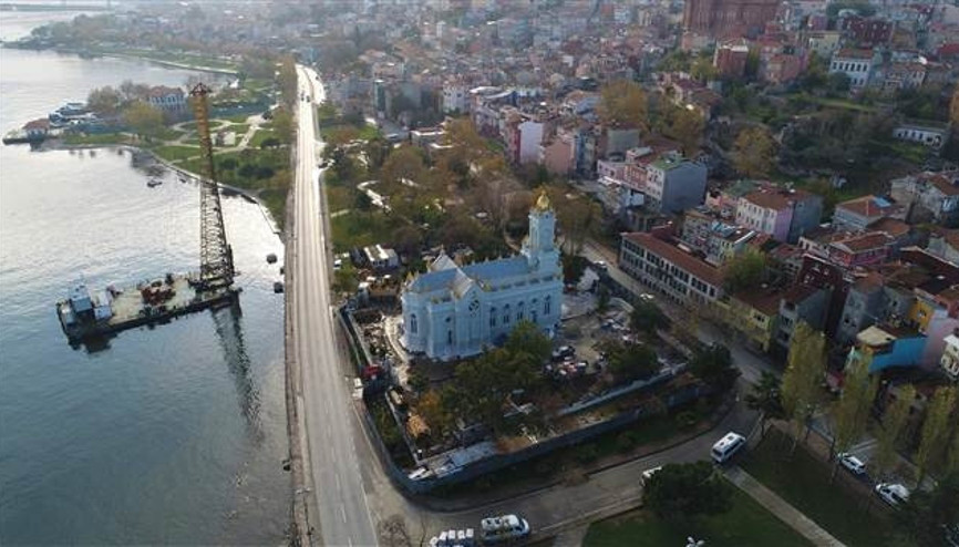 Demir Kilisenin son durumu havadan görüntülendi