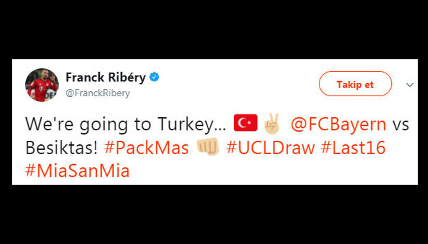 Ribery ve Hummelsten Beşiktaş paylaşımı