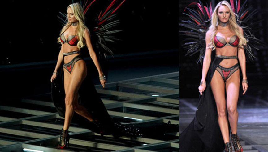 Victorias Secret meleği hamile haliyle podyuma çıkmış