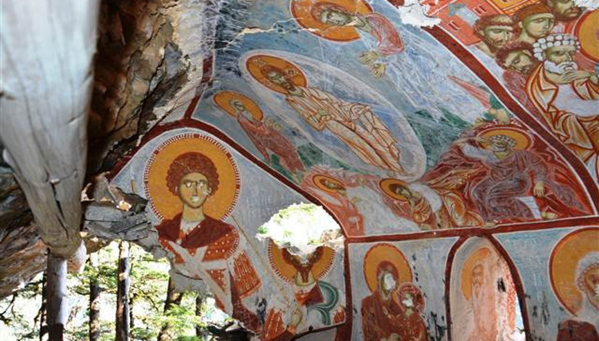 Sümela Manastırında yeni bulunan şapel ilk kez görüntülendi