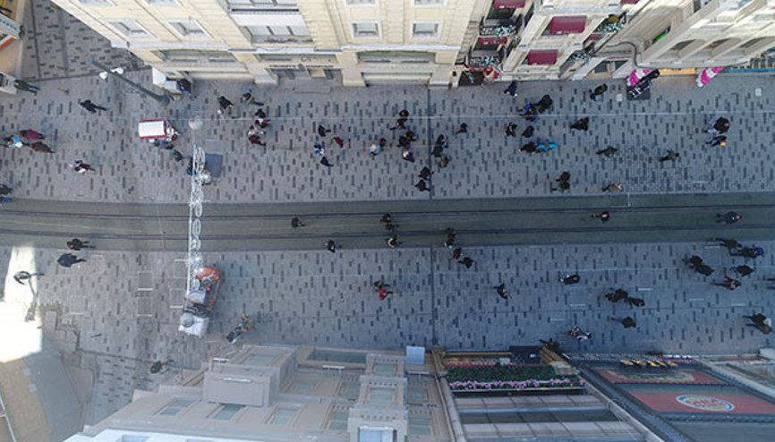 İstiklal Caddesi havadan görüntülendi