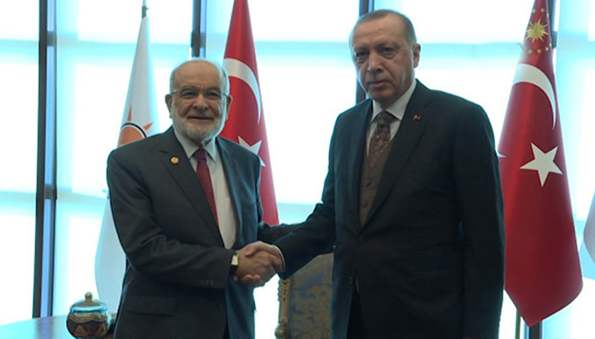 Erdoğan, Saadet Partisi Genel Başkanı Karamollaoğlunu kabul etti