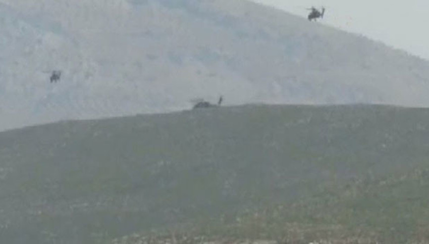 Sınırda düşen helikopter hareketliliği