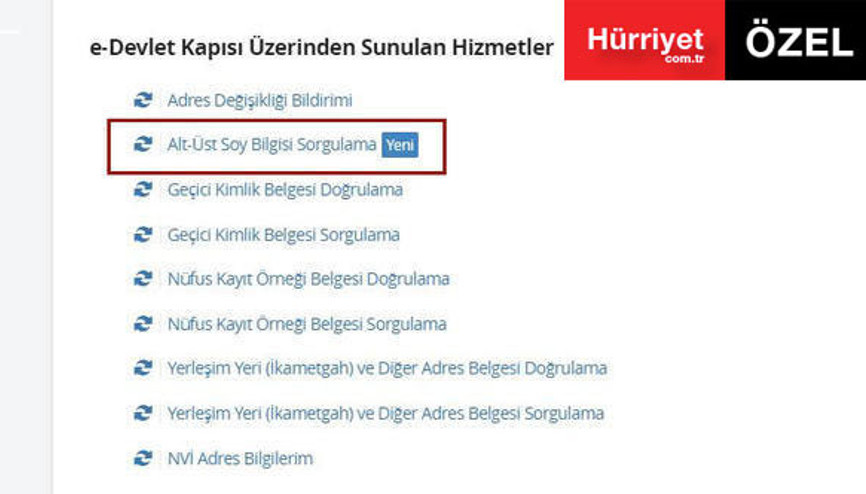 e-Devlet alt-üst soy (soyağacı) sorgulama işlemi açıldı mı İşte o açıklama e-Devlet alt-üst soy (soyağacı) sorgulama işlemi açıldı mı İşte o açıklama
