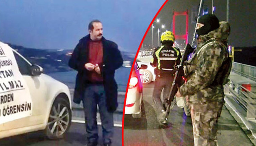 15 Temmuz Şehitler Köprüsünde trafiği durduran olay