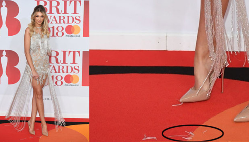 Elbisesi üzerinden döküldü