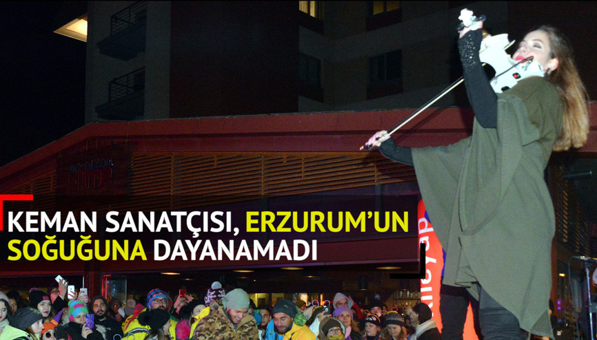 Keman sanatçısı, soğuğa dayanamadı