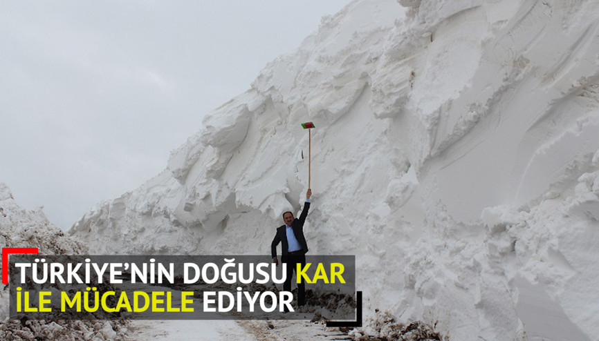Ağrının yükseklerinde 3 metre karla mücadele