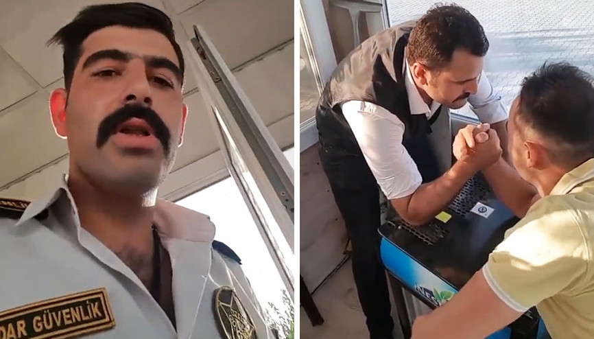 Bilek güreşi yaparken kolu böyle kırıldı