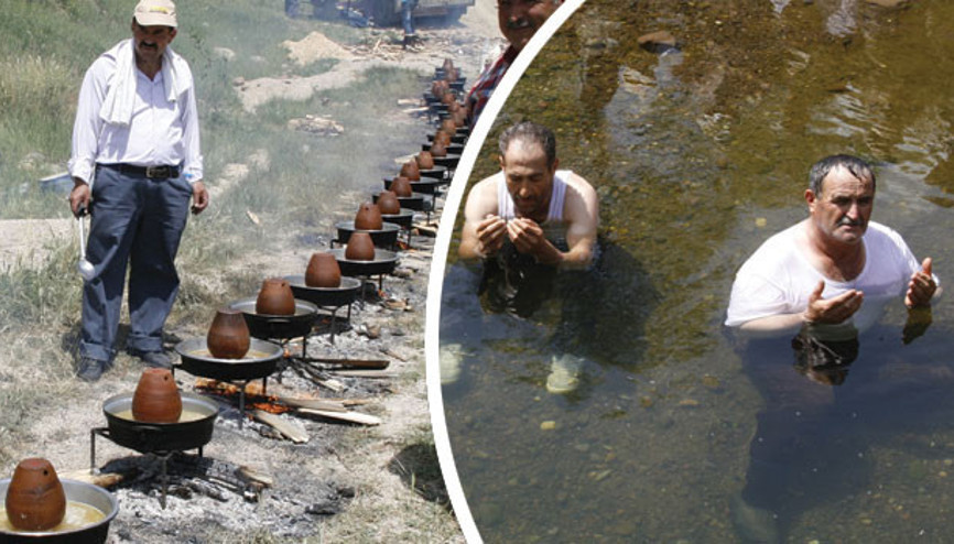 Ankarada yağmur duası: 71 bin taş atıp çaya girdiler