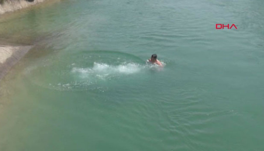 Sulama kanalında tehlikeli serinlik