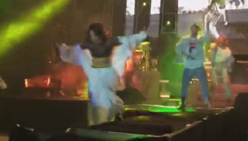 Ünlü şarkıcı Inna sahneden düştü