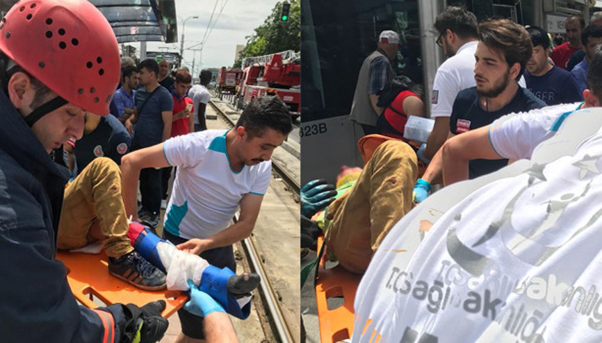 Tramvay durağında dehşet Çocuğun ayağı altında kaldı
