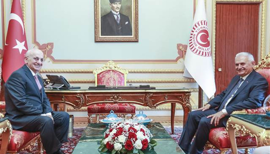 Başbakan Yıldırımdan TBMM Başkanı Kahramana veda ziyareti