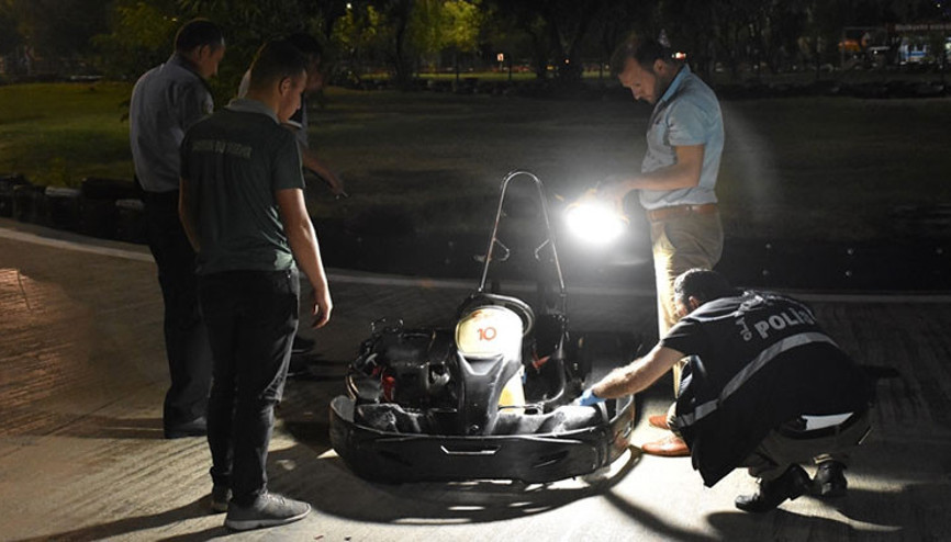 Go-kart pistinde facia Kopan derisi yerine dikildi