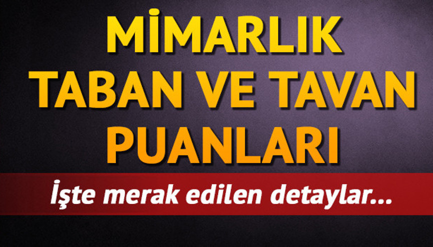 Mimarlık bölümü puanları | Mimarlık taban ve tavan puanları