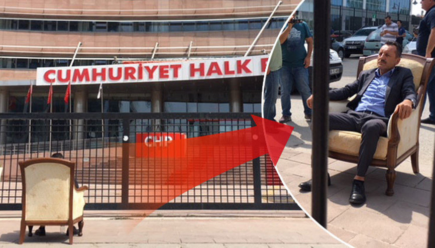 CHP Genel Merkezi önünde ilginç görüntü...