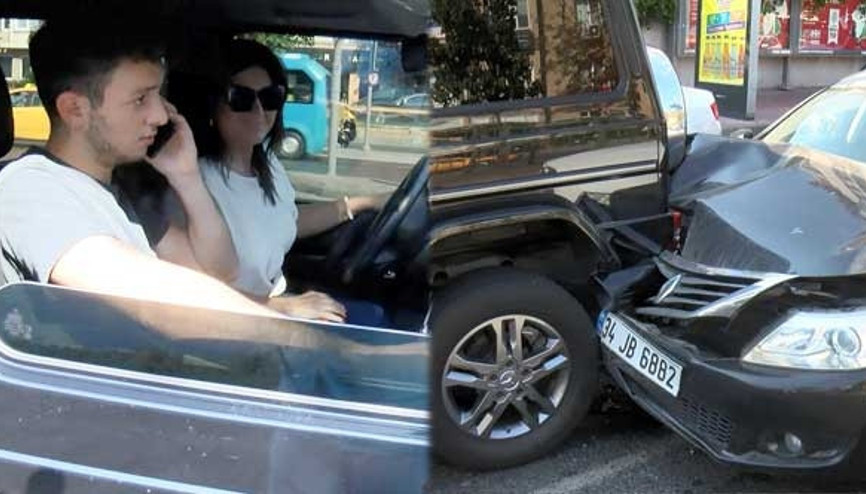 Beşiktaşta zincirleme kaza Sibel Can ve oğlunu korkutan olay