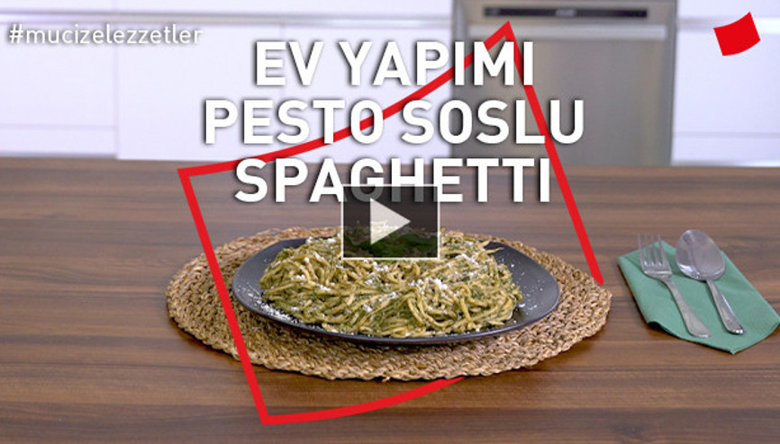 Ev Yapımı Pesto Soslu Yaz Spagettisi