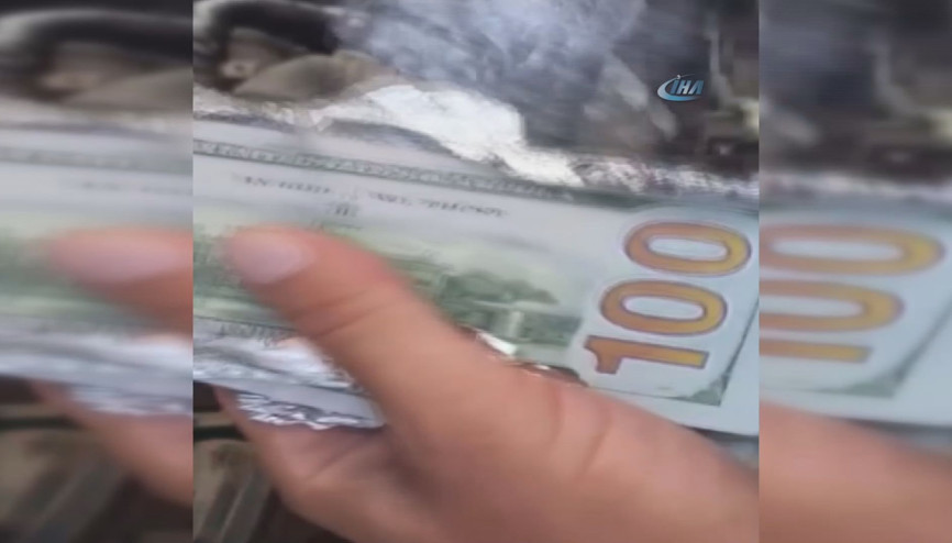 Gaybubet operasyonunda dolarlar aracın kaputunda bulundu