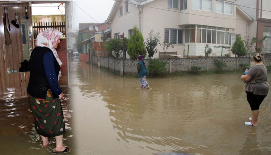 Sokaklar göle döndü, evleri su bastı Yağmur sandılar ama...