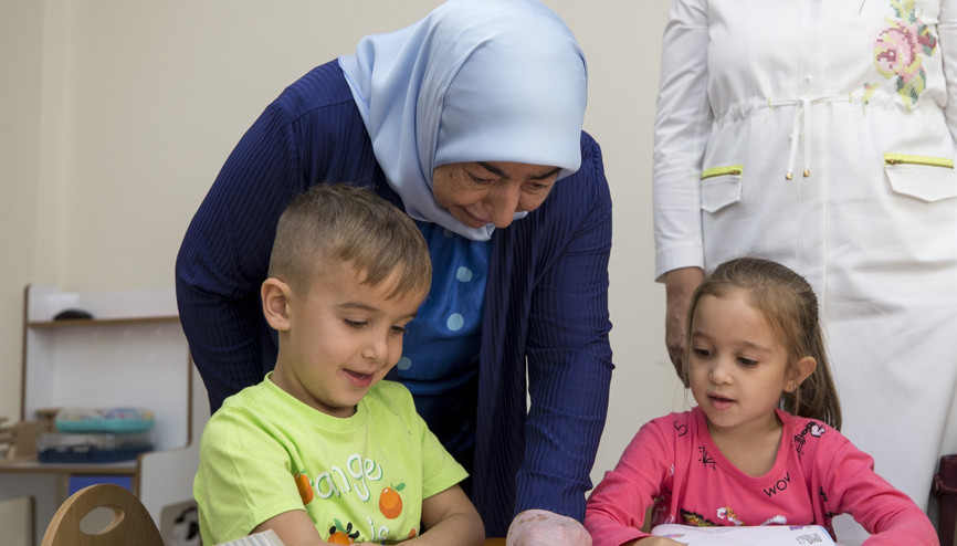 Semiha Yıldırım, anaokulu öğrencileriyle bir araya geldi