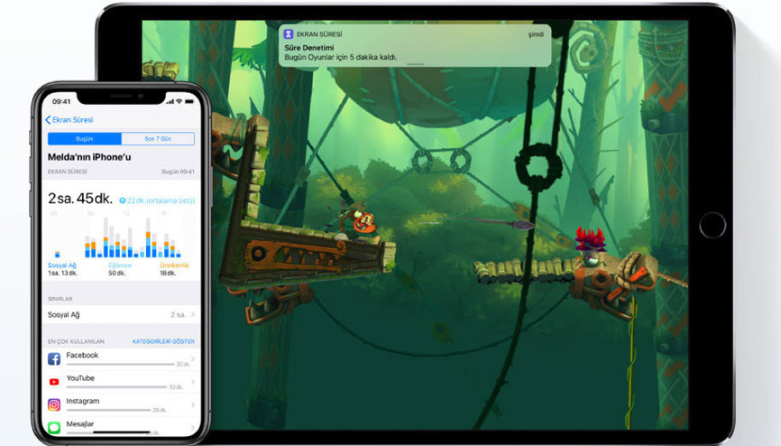 iOS 12 ile gelen Ekran Süresi özelliği çocuklara rehberlik ediyor