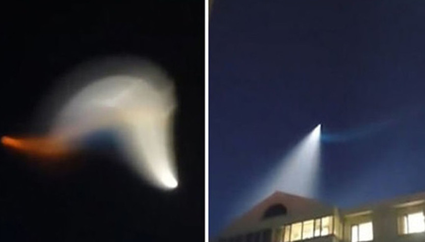 Çinde ortaya çıkan ışık hüzmesi panik yarattı