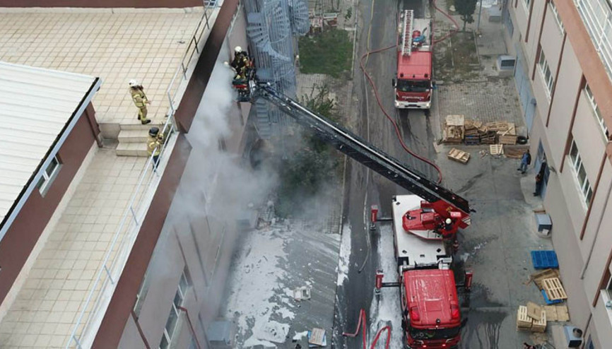 Sanayi sitesinde korkutan yangın