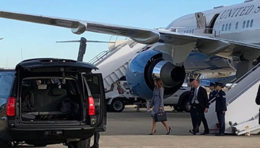 Son dakika.. Melania Trumpın uçağı zorunlu iniş yaptı