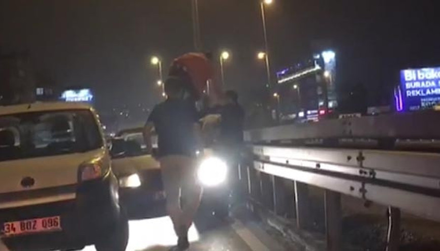 E-5te aksiyon filmlerine taş çıkaran kavga kamerada
