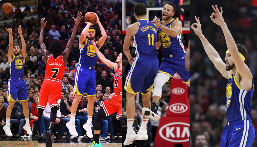 Klay Thompson rekor kırdı Tam 14 üçlük...