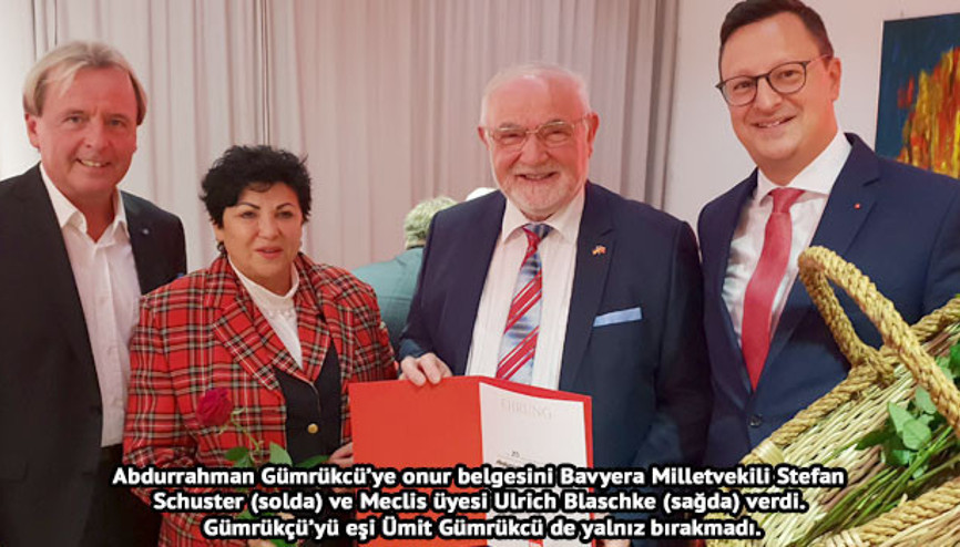 SPD’den 25 yıllık üye Türk’e teşekkür ve onur belgesi