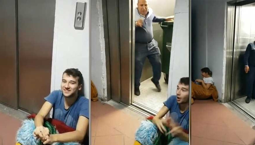Asansör kapısı açılınca hayatının korkusunu yaşayan adam