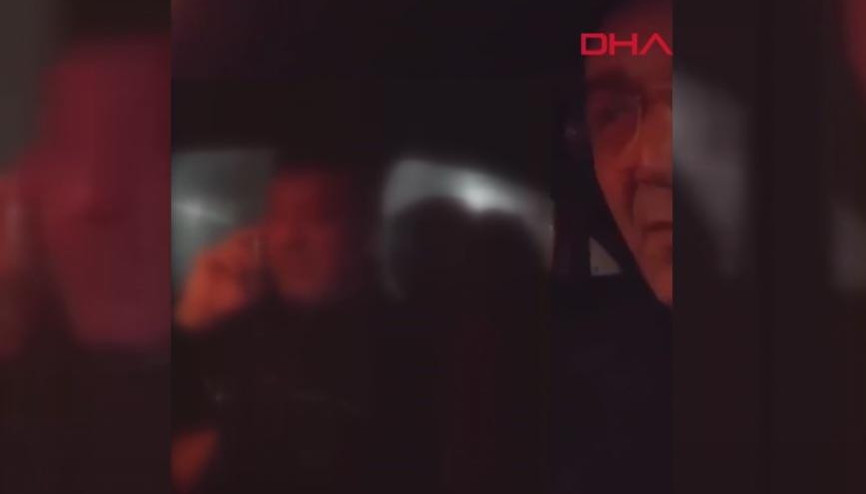 Taksicinin yolcusuyla zor anları kamerada