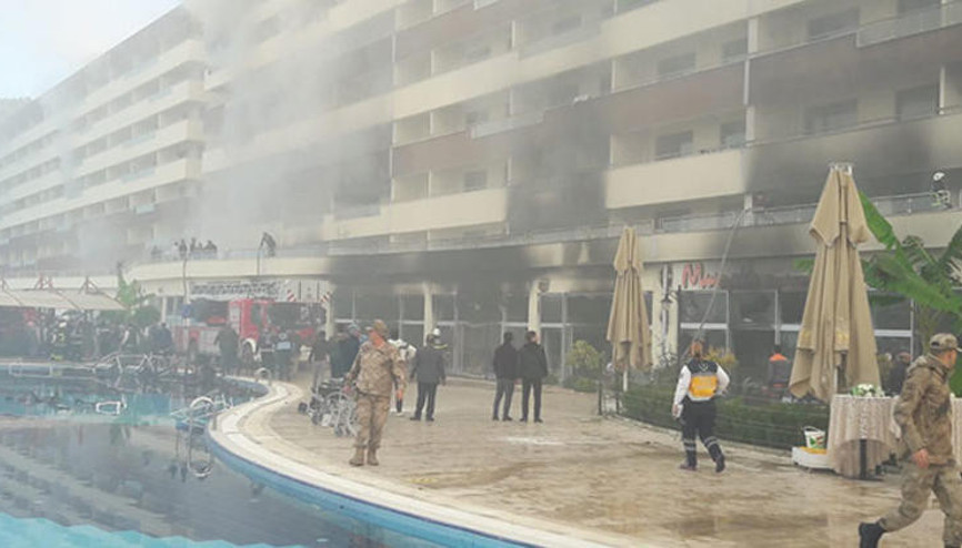 Hatayda bir termal otelde yangın çıktı