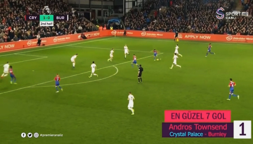 Premier Lig’de haftanın golü Andros Townsend’den Premier Lig’de haftanın golü Andros Townsend’den