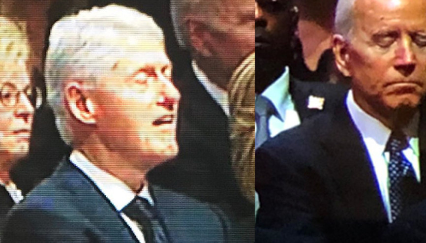 Bill Clinton ve Joe Bidenın, Bushun cenazesinde uyuması tartışma yarattı