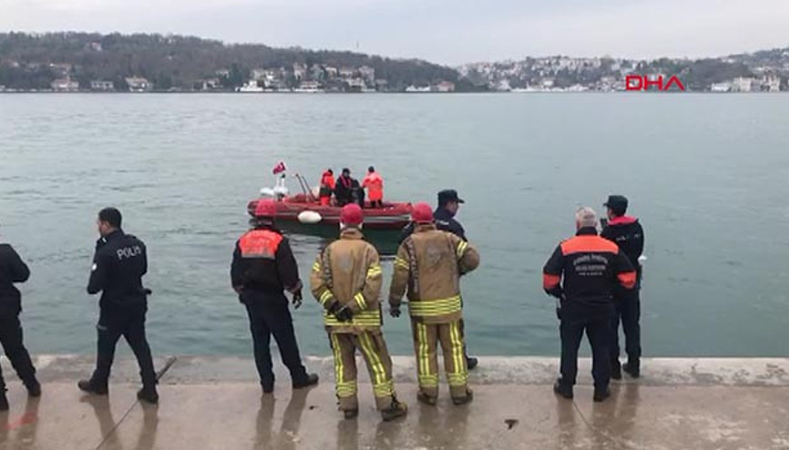 Kanlıcada otomobil denize uçtu