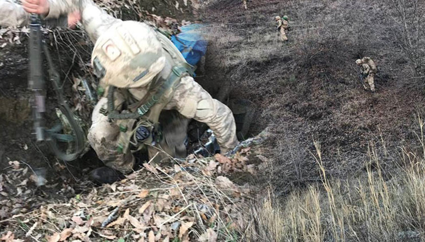 Terör örgütüne darbe 23 sığınak ve barınak bulundu