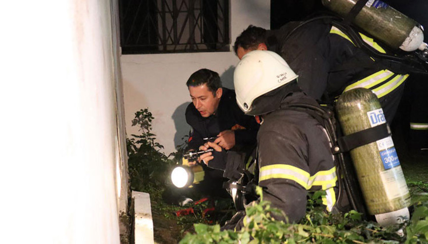 Bodrumda, apart otelde yangın