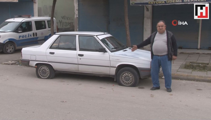 Yeni yılda sürücülere lastik şoku...4 otomobilin lastiklerini kestiler